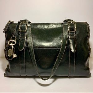 Fossil Black Leather Shoulder Bag